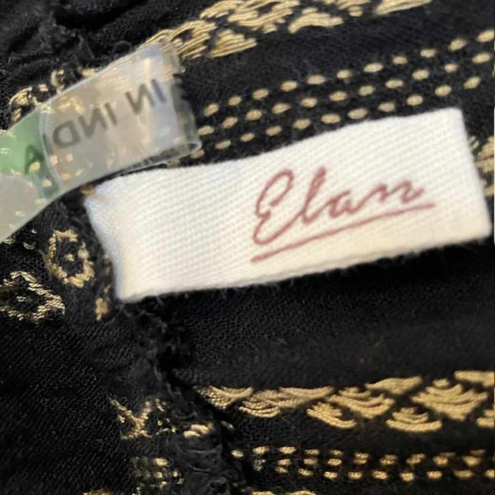 Elan Black and Gold Strapless Jumpsuit style coverup size M